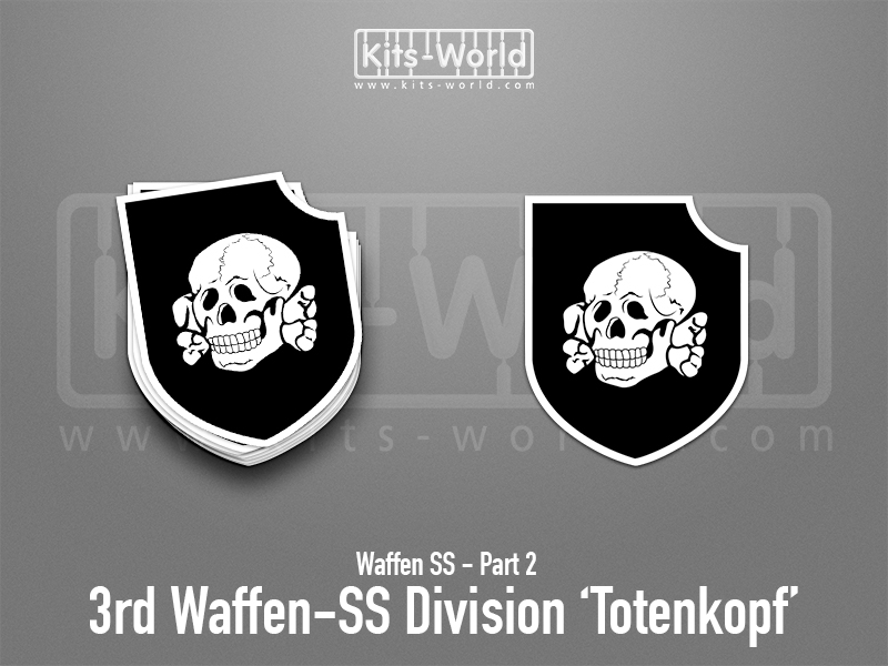Kitsworld SAV Sticker - Waffen SS - 3rd Waffen-SS Division 'Totenkopf' W:83mm x H:100mm 